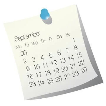 2013 September calendar Stock Illustration