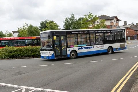 A 2013 Single Deck Bus from the New Adventure Travel company. Stock Photos