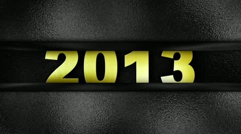 2013 text in wall GOLD Stock Footage 12669313