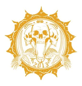 2013 Triple Skull Crest Stock Illustration