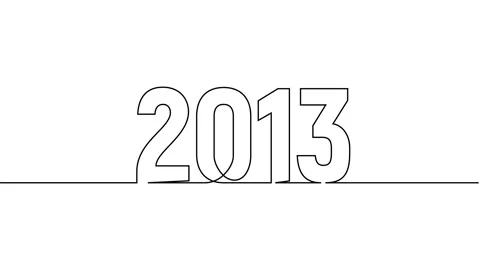 2013 year continuous single one line art drawing animation numbers video Видео 313394162