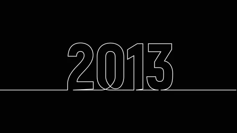 2013 year continuous single one line art drawing animation numbers video Stock Footage 313394163