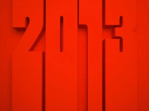 2013 year isolated on red background illustration Stock Illustration