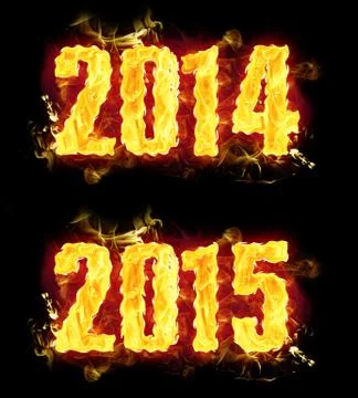 2014 2014 Fire Text Stock Illustration