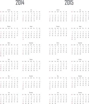 2014 -2015 calendar Stock Illustration