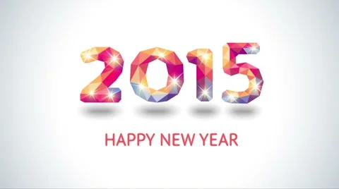 From 2014 to 2015. Happy New Year 2015 colorful greeting video Stock Footage 44892675