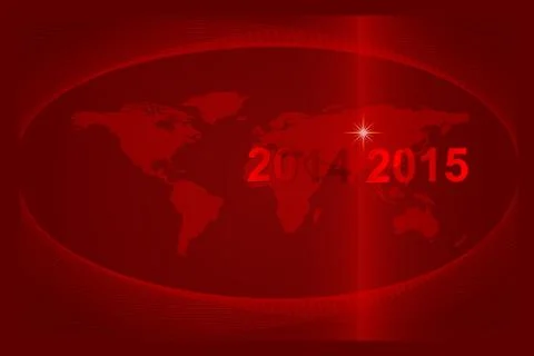 2014-2015 the years passing. new year on the world globe Illustrazione stock