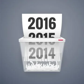 From 2014 to 2016 Is Cut Into Shredder Stock Illustration