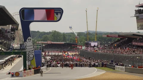 2014 24 Hours of Le Mans Opening Ceremony at Circuit de la Sarthe Stock Footage 300858792