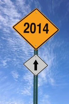 2014 ahead roadsign Stock Photos