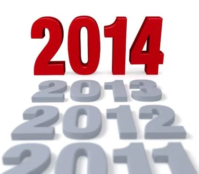 2014 arrives Stock Illustration