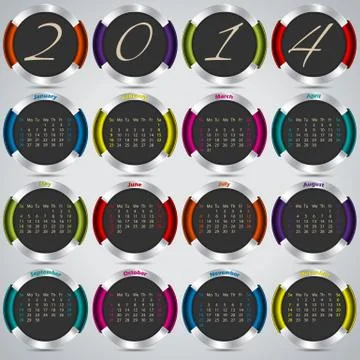 2014 background design with metallic badges Stock Illustration