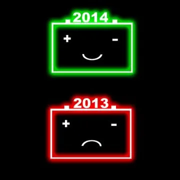 2014 battery. Stock Illustration