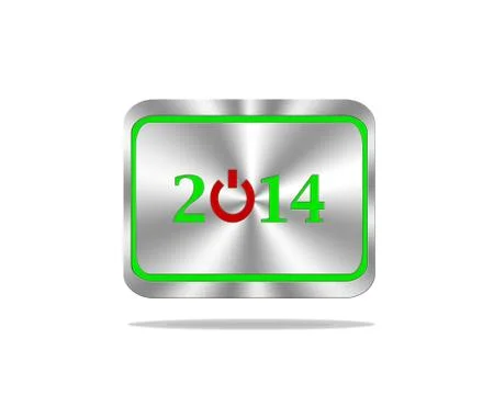 2014 of button. Stock Illustration