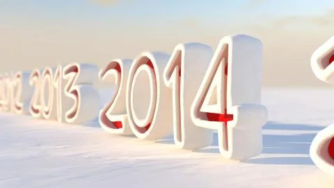 2014 calendar countdown in snow Stock Illustration