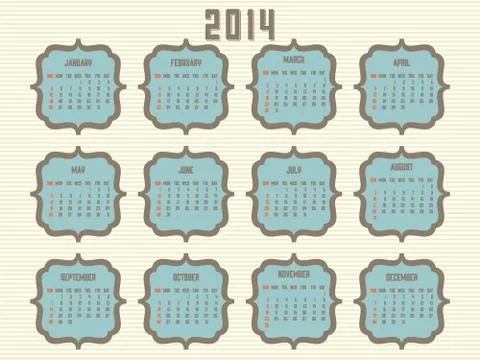 2014 calendar Stock Illustration