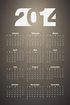 2014 calendar Stock Illustration