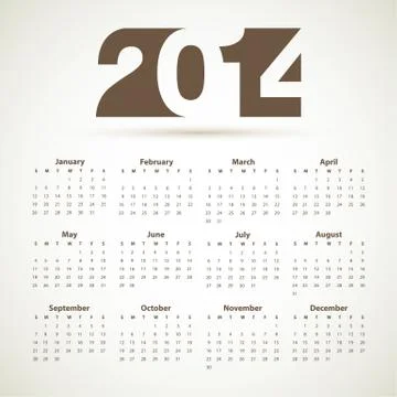 2014 calendar Stock Illustration