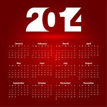 2014 calendar Stock Illustration