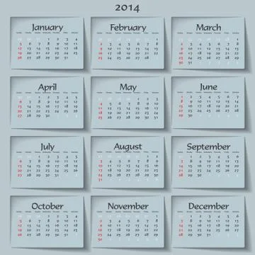 2014 calendar Stock Illustration