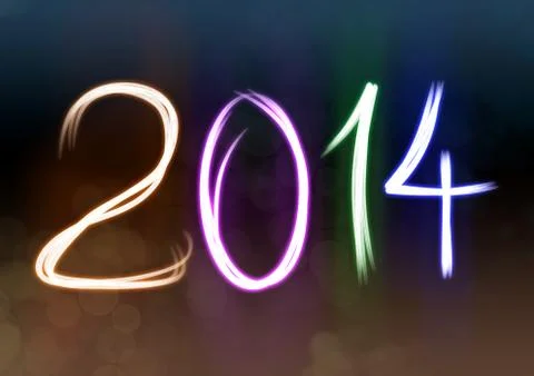 2014 glow text Stock Illustration