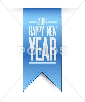 2014 happy new year textured banner illustration Stock Illustration