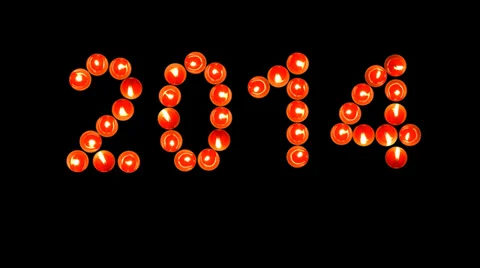 2014 made of tea light candles (red,HD) Video stock 33464367