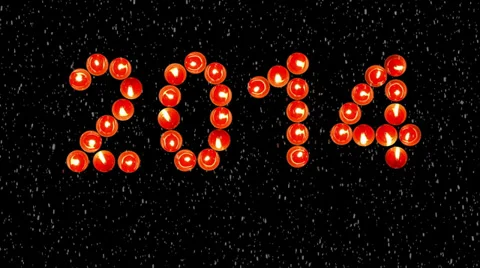 2014 made of tea light candles (red,HD) Video stock 33464380