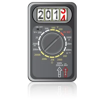 2014 new year multimeter  on a white background, vector. Stock Illustration