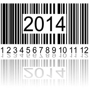 2014 new years on the barcode Stock Illustration