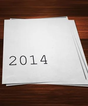 2014 paper on the table Stock Illustration
