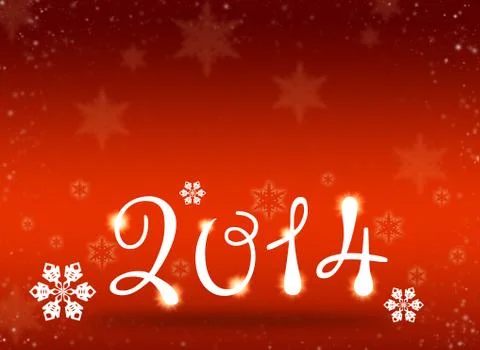 2014 with reflections and snow Stock Illustration