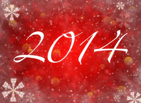 2014 with reflections and snow Stock Illustration