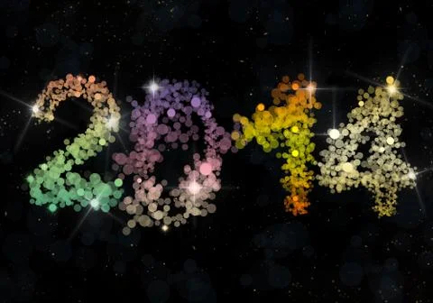 2014 text lights effect Illustrazione stock