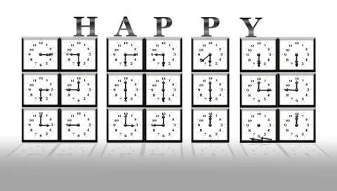 2014 time clock Stock Illustration