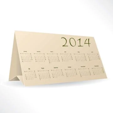2014 triangle calendar design Stock Illustration
