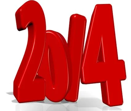 2014 on white Stock Illustration