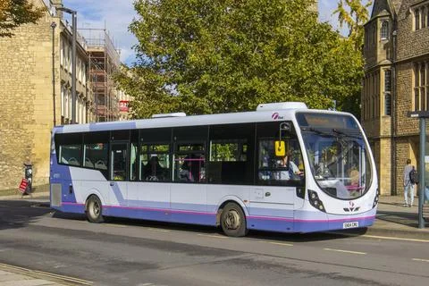 A 2014 Wrightbus Streelite DF, from the First Bus Company. Stock Photos