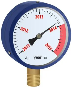 2014 year approaching manometer Illustrazione stock