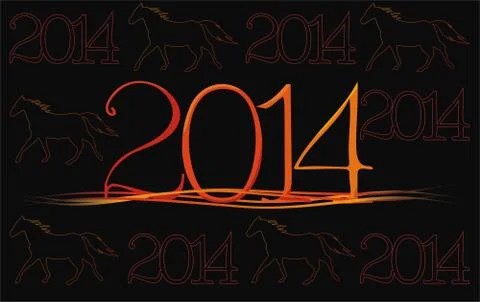 2014 - year of horse Illustrazione stock