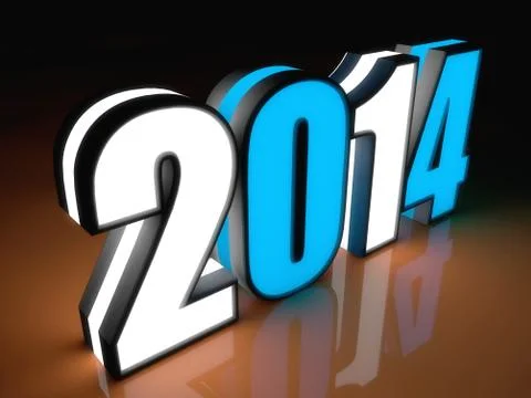 2014 year Stock Illustration