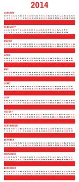 2014 year vector calendar with special design Stock Illustration