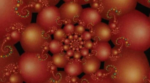 2014:.Orange Circular Shapes In Repeating Pattern Twirling On Screen Black Stock Photos