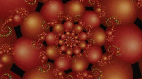 2014:.Orange Circular Shapes In Repeating Pattern Twirling On Screen Black Stock Photos