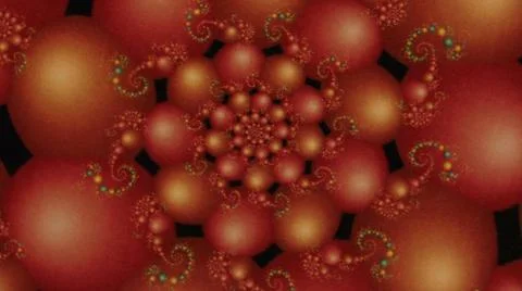 2014:.Orange Circular Shapes In Repeating Pattern Twirling On Screen Black Stock Photos