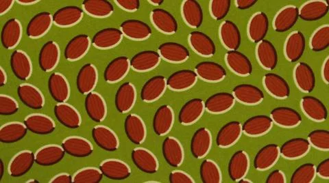 2014:.Pattern Of Reddish Leaf Shapes On Olive Green Background Twirls Around Stock Illustration