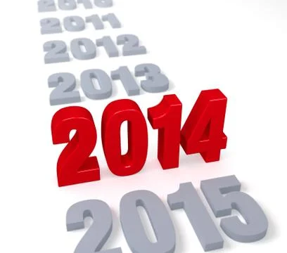 2014's time arrives Stock Illustration