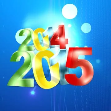 2015 2014 light blue backgorund Stock Illustration
