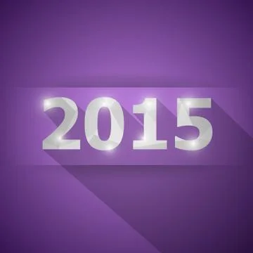 2015 with abstract triangle violet background Stock Illustration