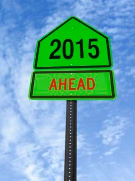 2015 ahead roadsign Stock Photos
